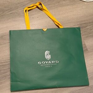 Goyard Forest Green Tote with Mustard Straps